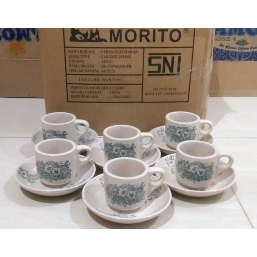 Cangkir Piring Kopitiam | Mug set Kopitiam | Cangkir piring set Morito