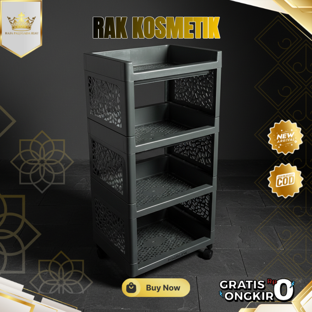 Rak Yoyo 4 Susun Rak Plastik Serbaguna Tempat Penyimpanan Dapur Buku Baju Multifungsi Kuat Awet