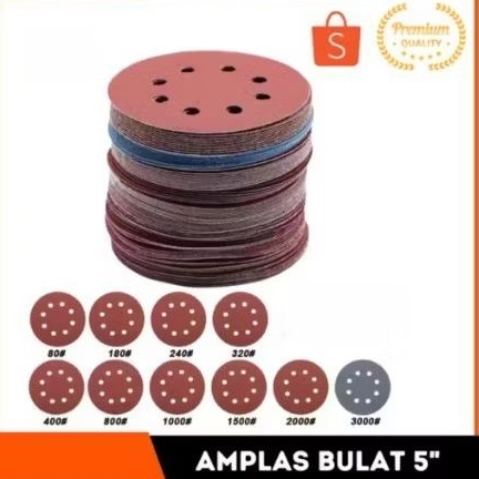 Amplas Bulat Velcro 5 Inch
