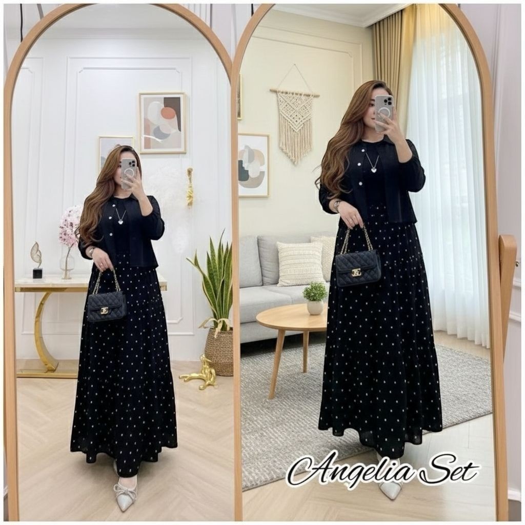 SET POLKADOT RAYON MIX CRINKLE // SET ROK MOTIF RAYON MIX CRINKLE // SETELAN KOMBINASI POLOS MOTIF /