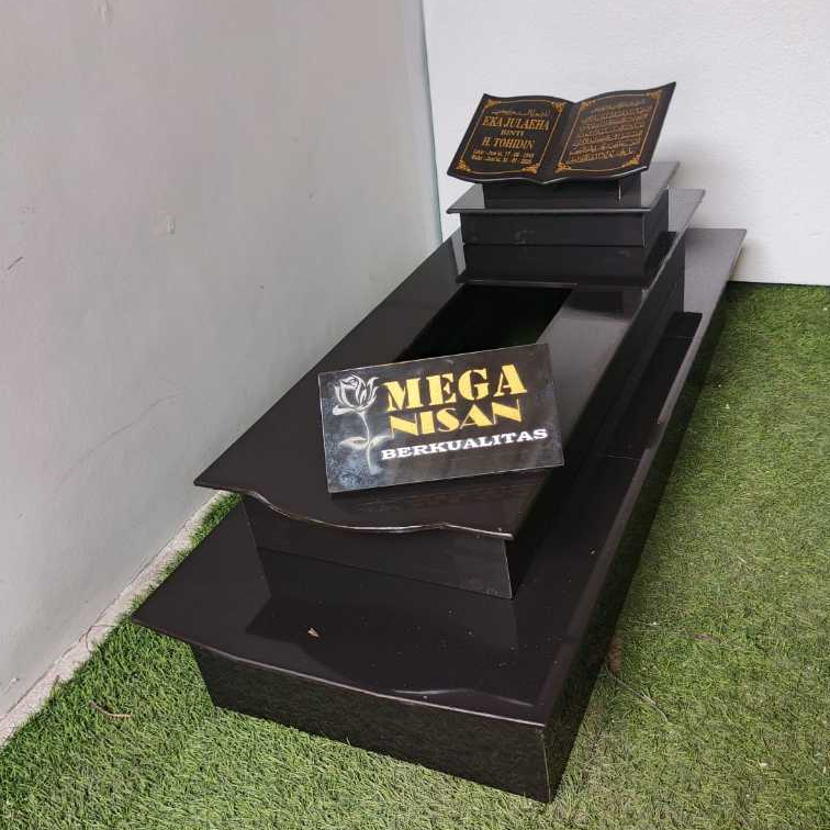 BATU NISAN FULL SET MAKAM NISAN GRANIT 2 TRAF //+PACKING KAYU/KUBURAN MAKAM (110X45)