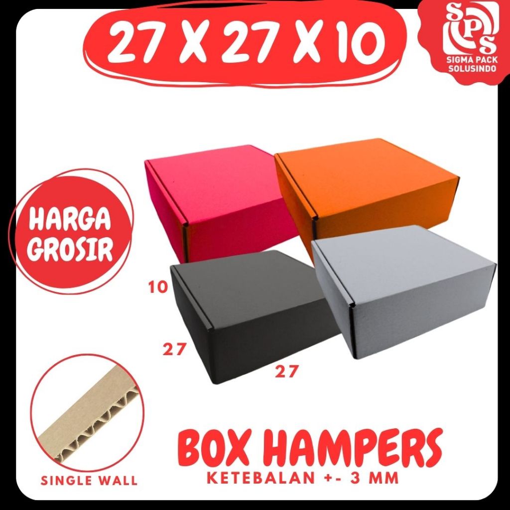 Box Lebaran 27x27x10 LS Kardus Hampers / Dus idul Fitri Packing/Karton/Polos/Hampers/Baju Kue Kering