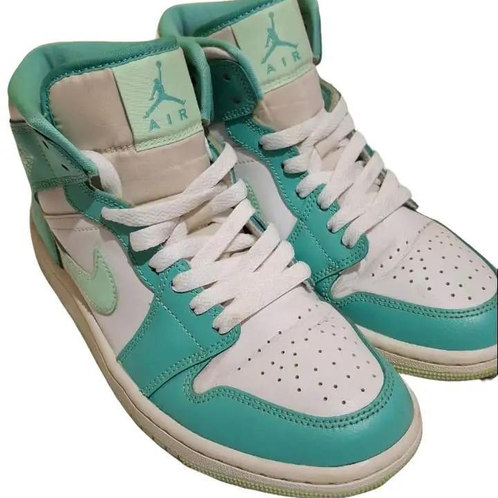 Sepatu Nike Air Jordan 1 Mid Sneakers Pria Wanita Washed Teal Mint Green Marine - JUAL MURAH