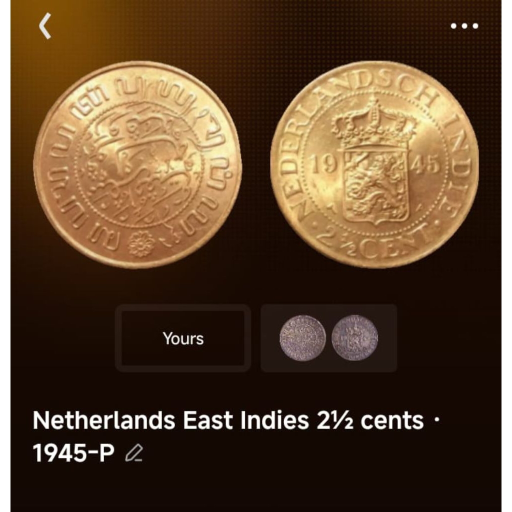 (Sudah Di Bersihkan) Koin BENGGOL  2¹/² Sen 2.5 cent 2,5 Cent Nederland Indie Besar Kerokan Koleksi 