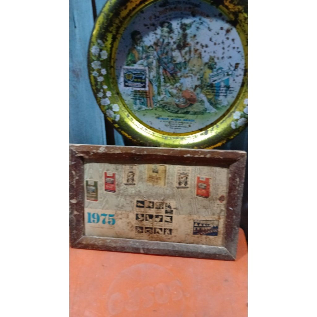 hiasan dinding pigura iklan foto 175rb jadul antik kuno lawas vintage display mati