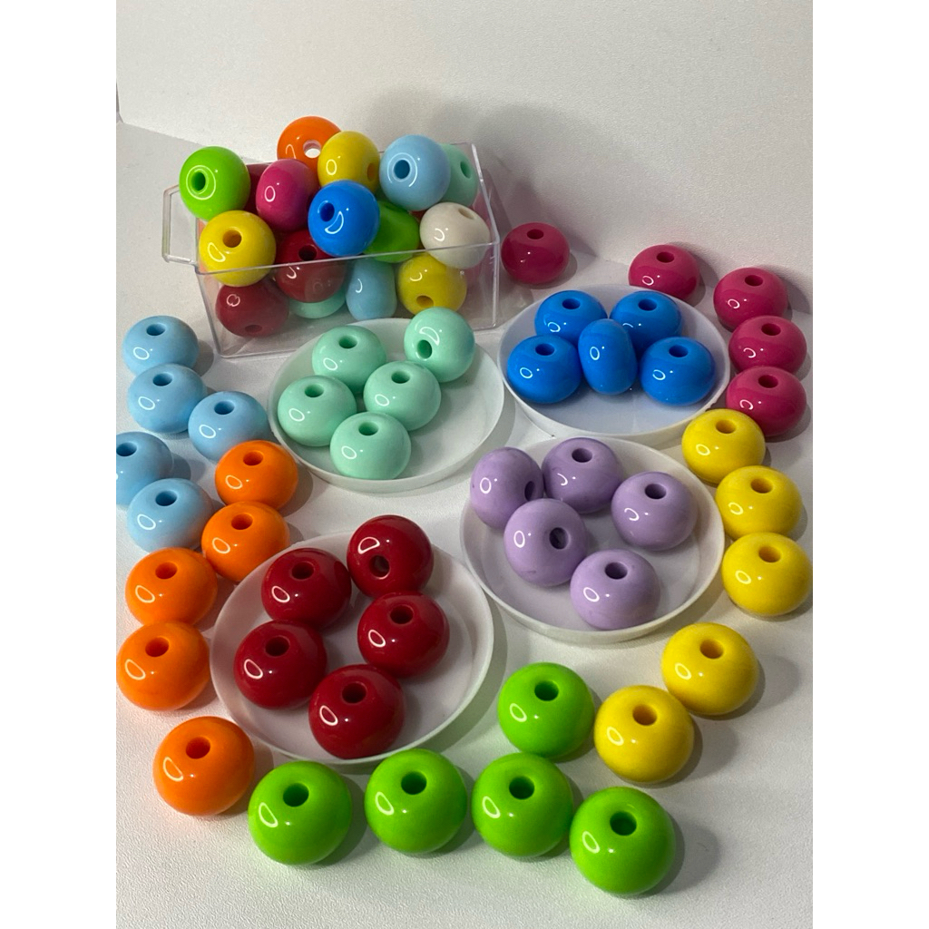 20mm Manik warna warni ban / manik ban warna solid