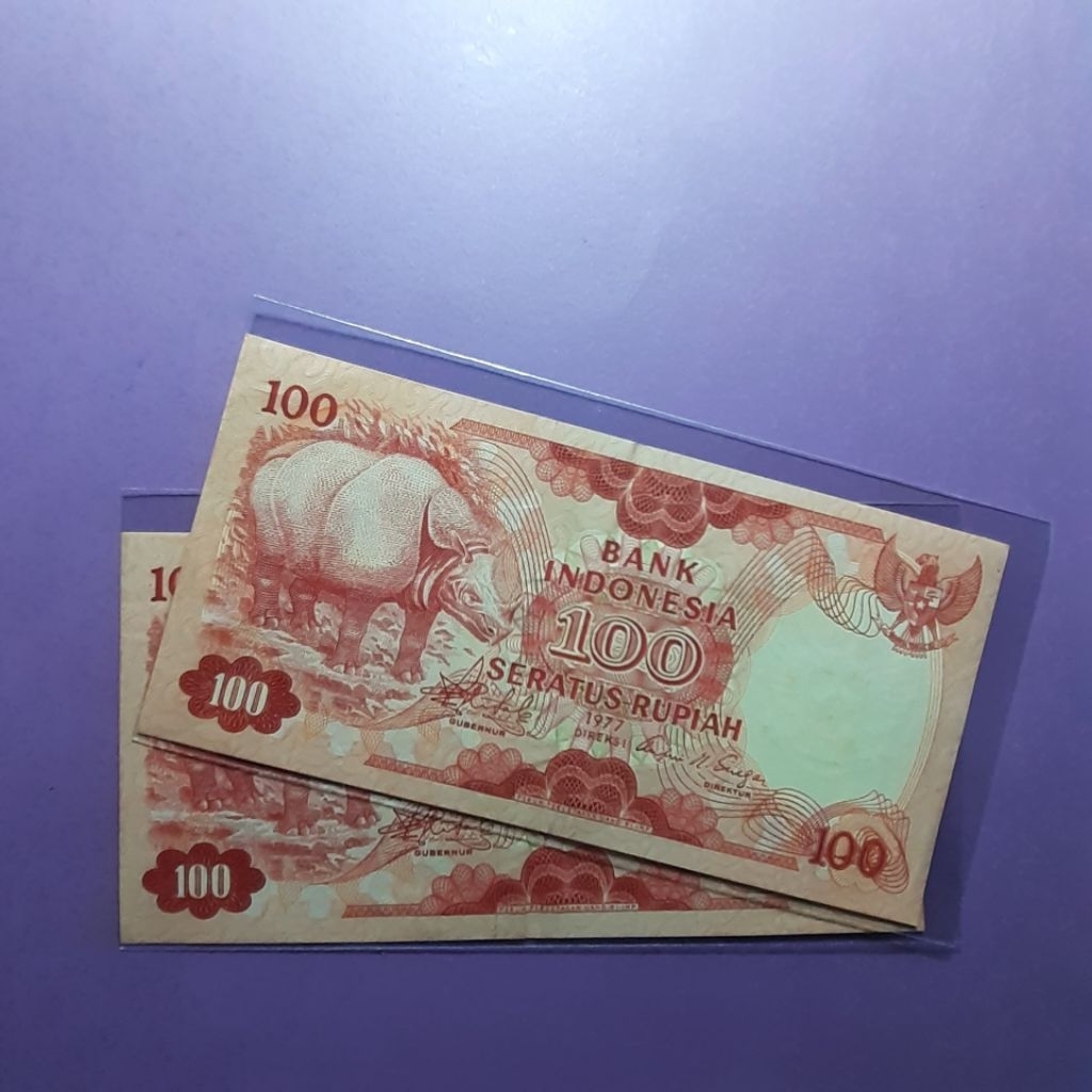 Uang 100 rupiah 1977 badak