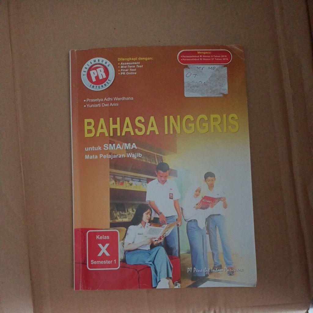 PR Bahasa Inggris untuk SMA/MA kelas X semester 1