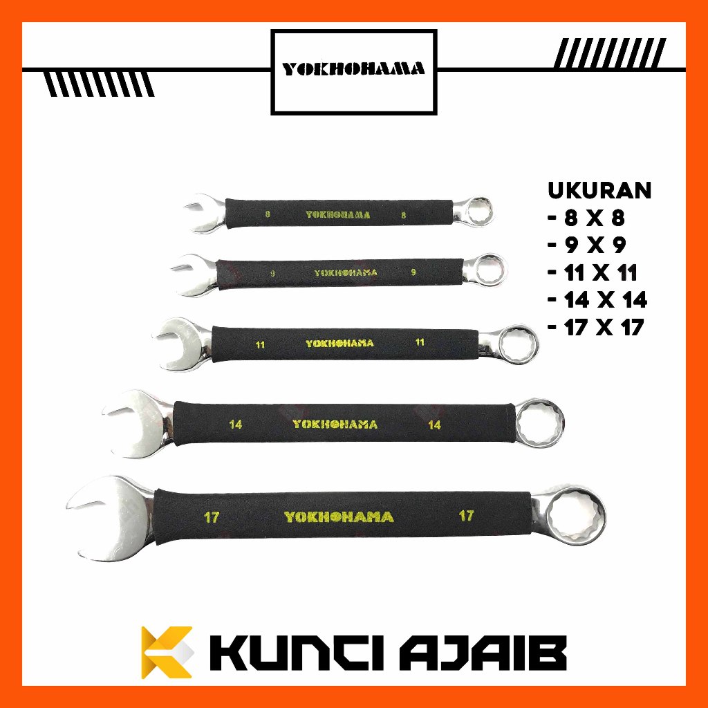 YOKOHAMA Kunci RING PAS 8 9 11 14 17 mm SATUAN Combination