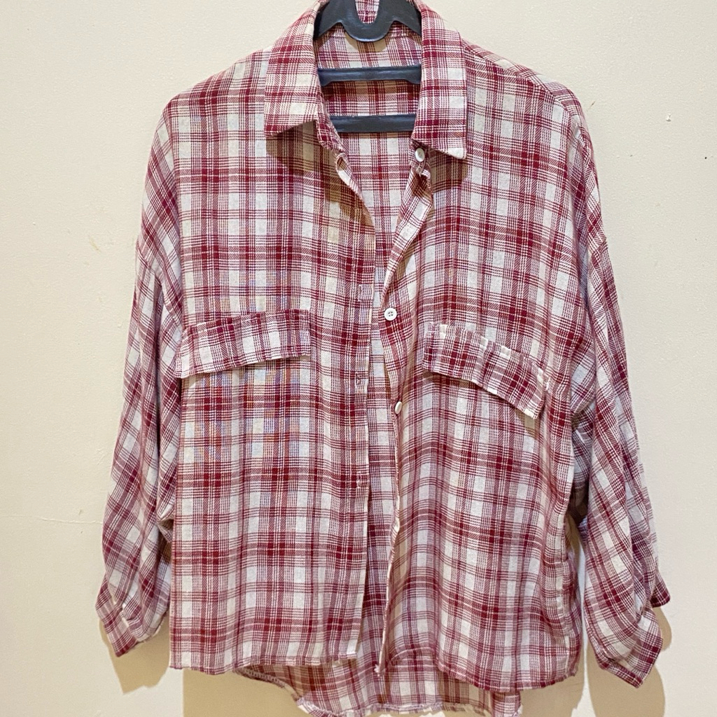 (PRELOVED) Kemeja kotak kotak merah