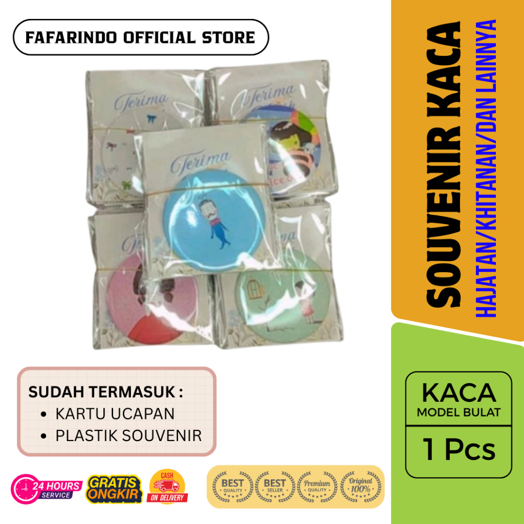 Kaca Bulat Souvenir / Kaca Souvenir / Souvenir Hajatan