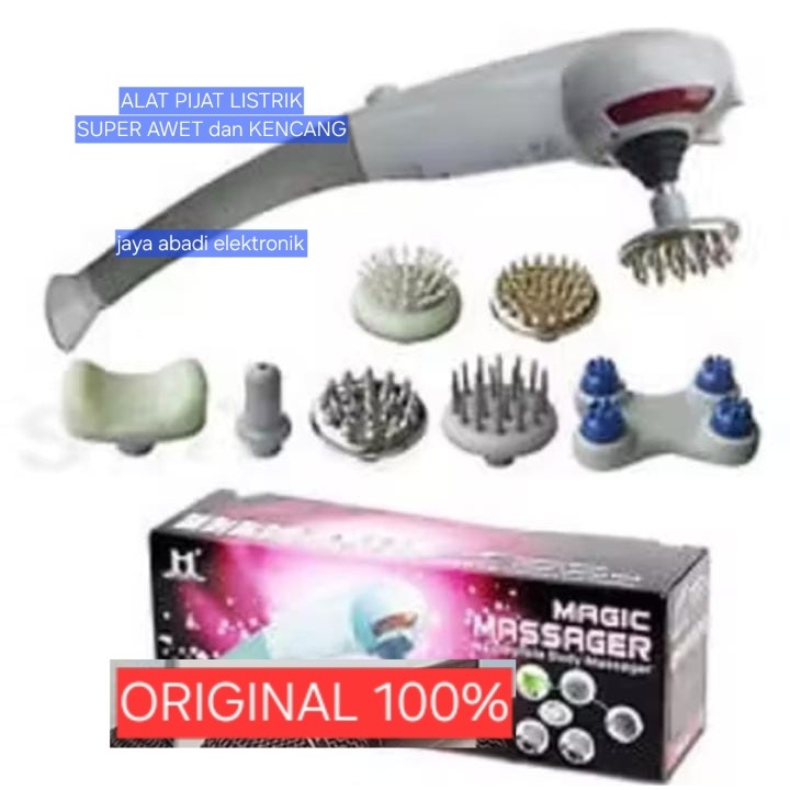 H118 MESIN MASSAGE ORI 100% LISTRIK ELEKTRIK TERAPI MAGIC MASSAGER 8 in 1 Multifunction titik akupre