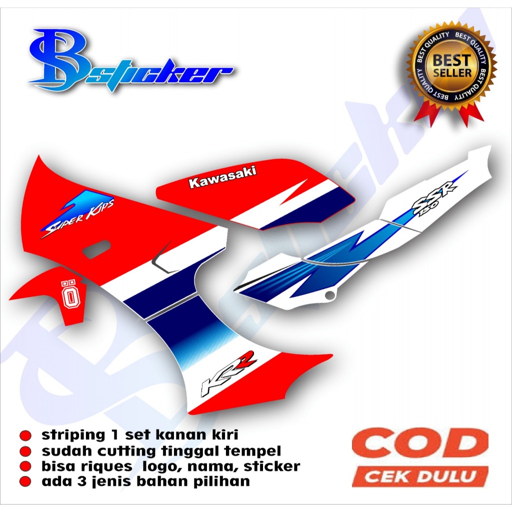Sticker Striping Kawasaki Ninja KRR  SSR  transparan laminasi maxdecal / Striping Ninja SSR