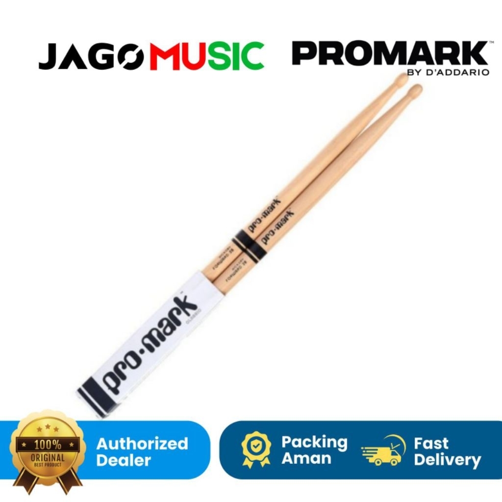 Stick Drum Promark TX2BW Classic Forward 2B Hickory Drumstick Oval Wood Tip