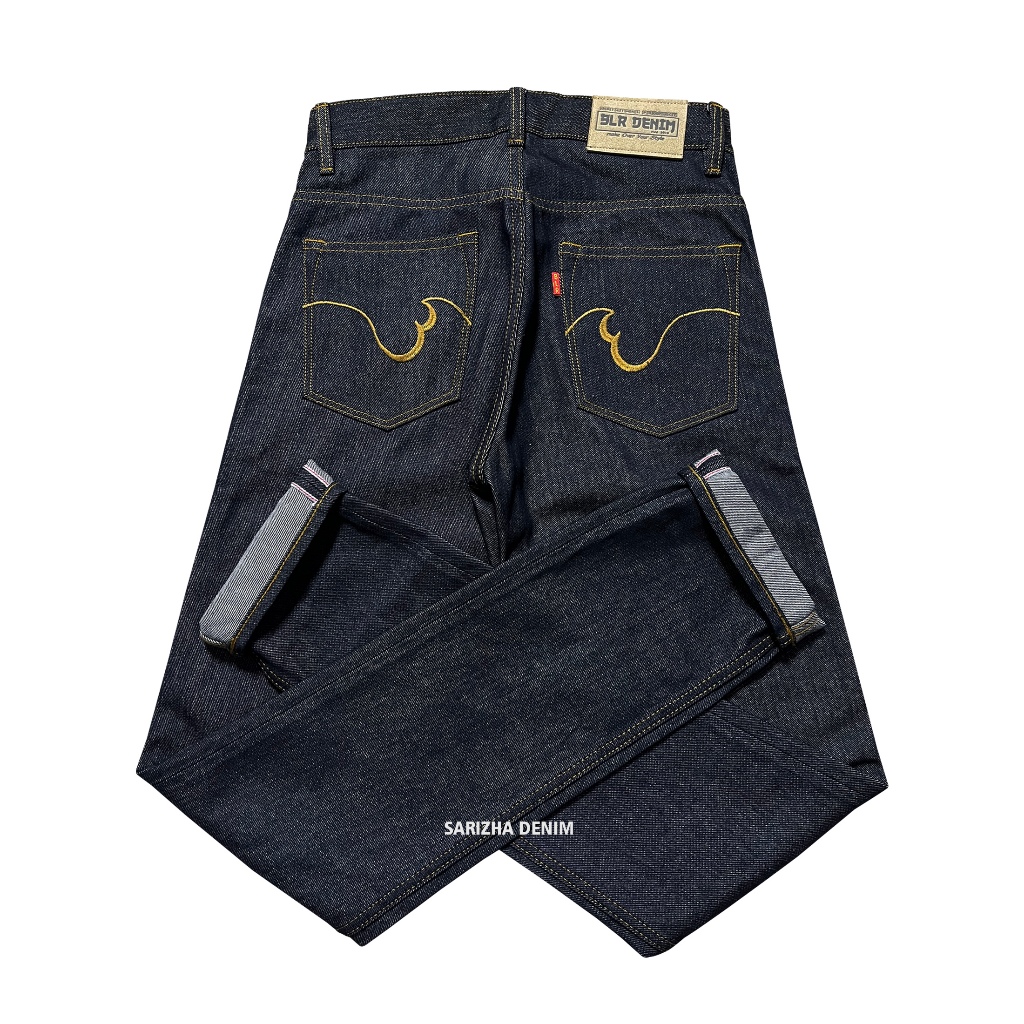 BLR Denim Selvedge Accent 16oz Sanforized Slim Straight Black Indigo