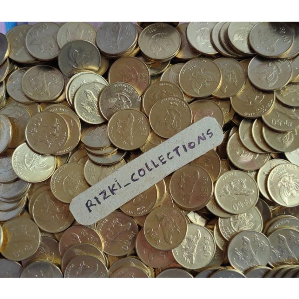 uang kuno Koin 50 rupiah Komodo / Ekonomis