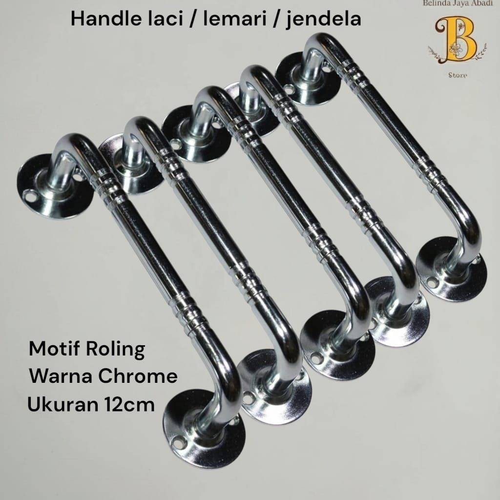 ( 12 PCS ) Handle laci dan tarikan jendela minimalis 12cm ( Motif Kotak & Bulat )