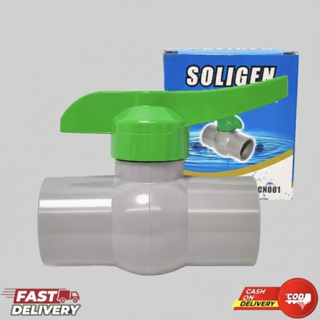 Stop Kran 1/2" in - Ball Valve PVC SOLIGEN Ukuran 1/2 inch / Stop Kran Soligen