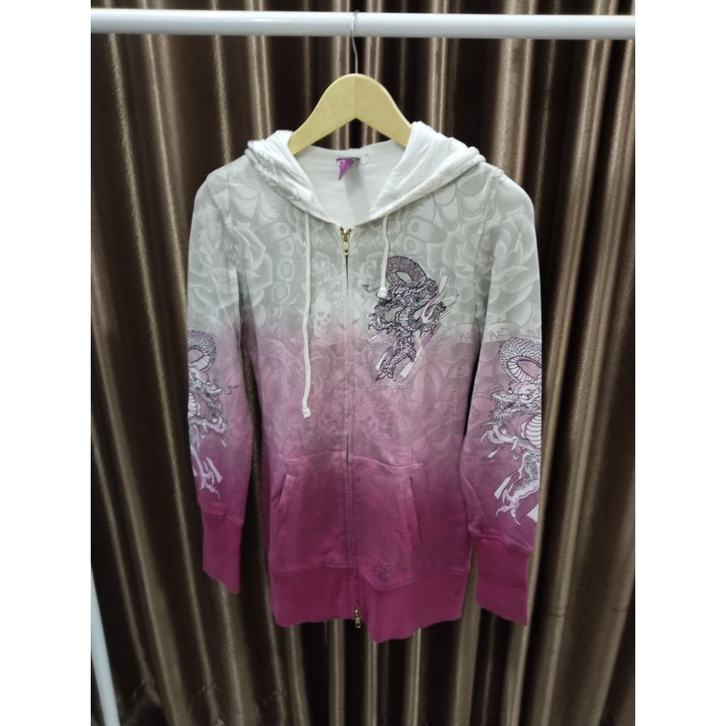 khusus kolektor HOODIE DOUBLE ZIPPER ED HARDY rare