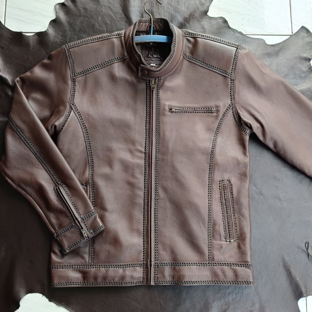 jJAKET KULIT ASLI KULIT DOMBA MOTIF SULAM