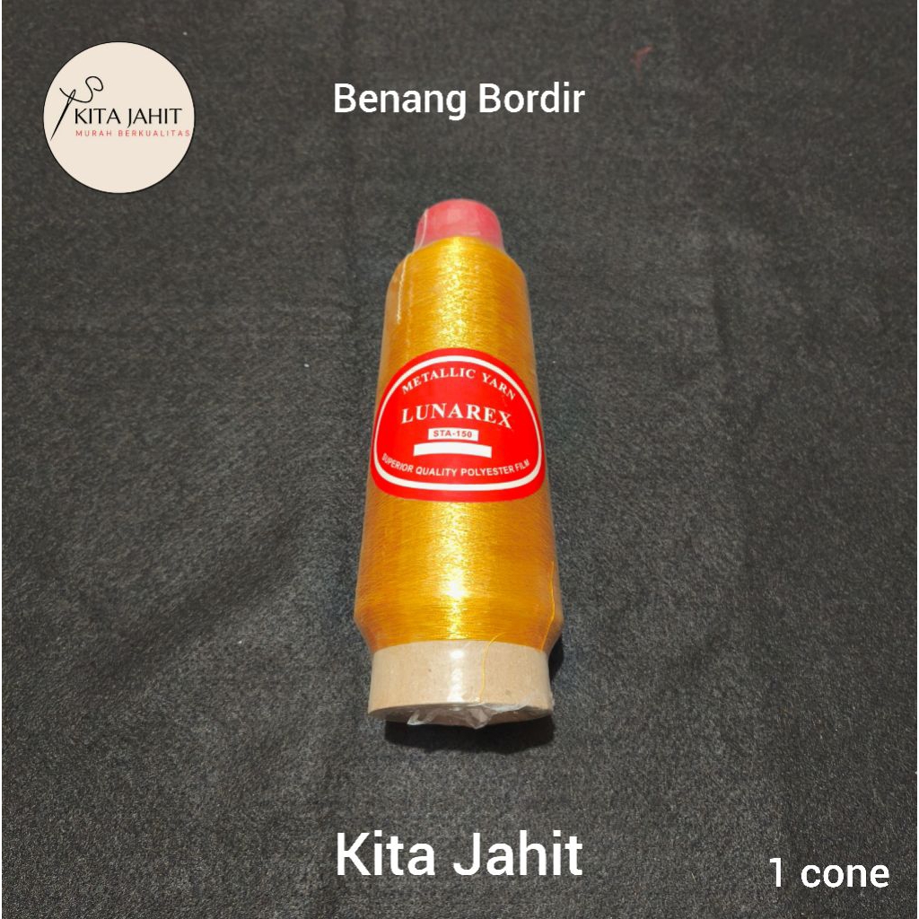 Benang Bordir Metalik (1 cone)/ Benang Bordir Lunarex (1 cone)/ Benang Metalik Lunarex