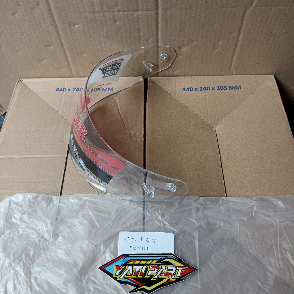 Kaca helm KYT Rc7 visor helm KYT Rc7 putih original clear
