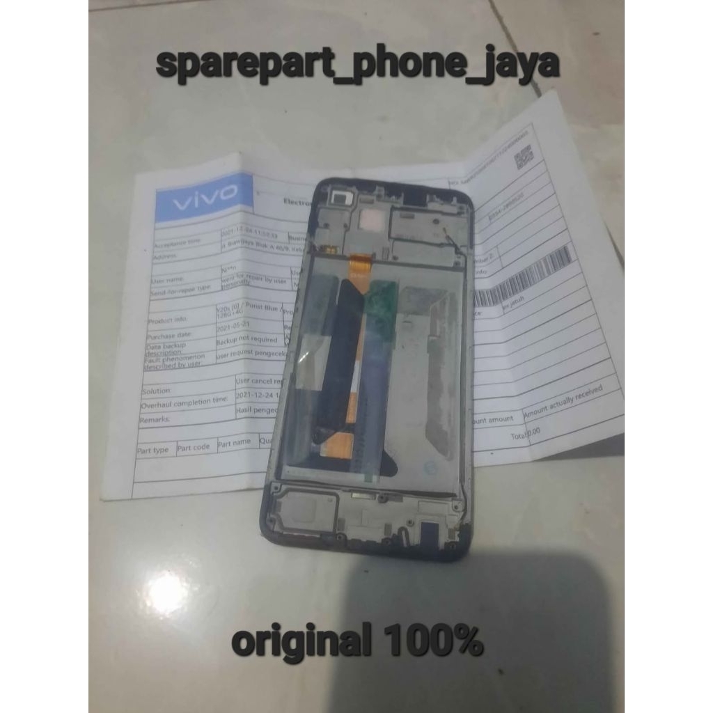 LCD TOUCHSCREEN VIVO Y20 V2027/Y20S V2029/Y12SV2026/Y15S/Y01 ORIGINAL COPOTAN MINUS (+FRAME)