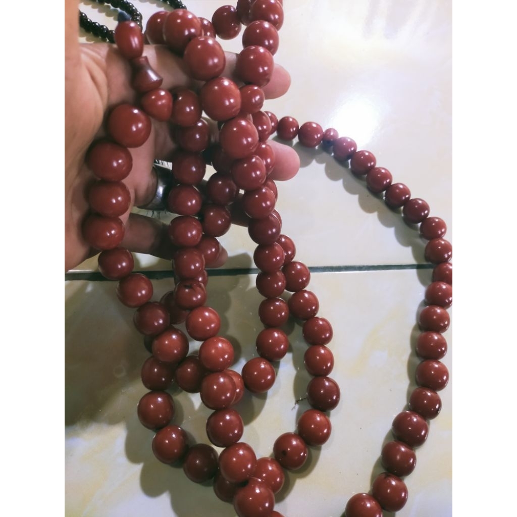tasbih murah biji gebang pocok lontar merah 12mm+ 99 butir
