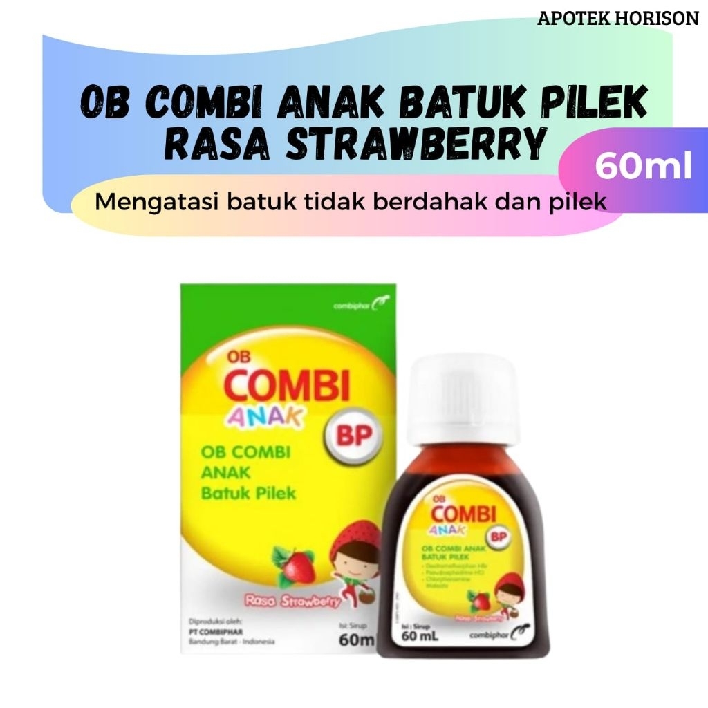 OB Combi Anak Batuk Pilek Strawberry Sirup 60ml - Mengatasi batuk kering dan pilek anak