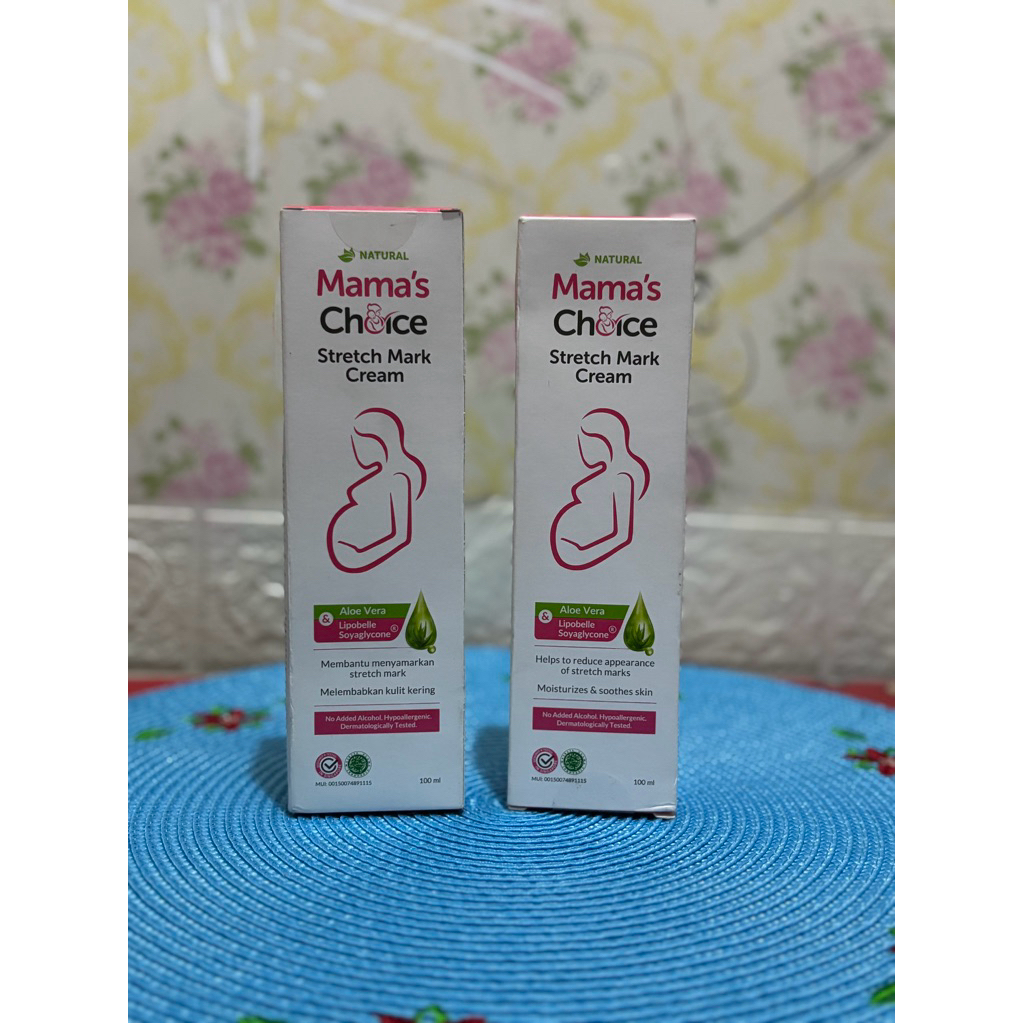 Krim Stretch Mark Mama’s Choice - Aman untuk Ibu Hamil & Menyusui, Melembapkan dan Mengurangi Gatal
