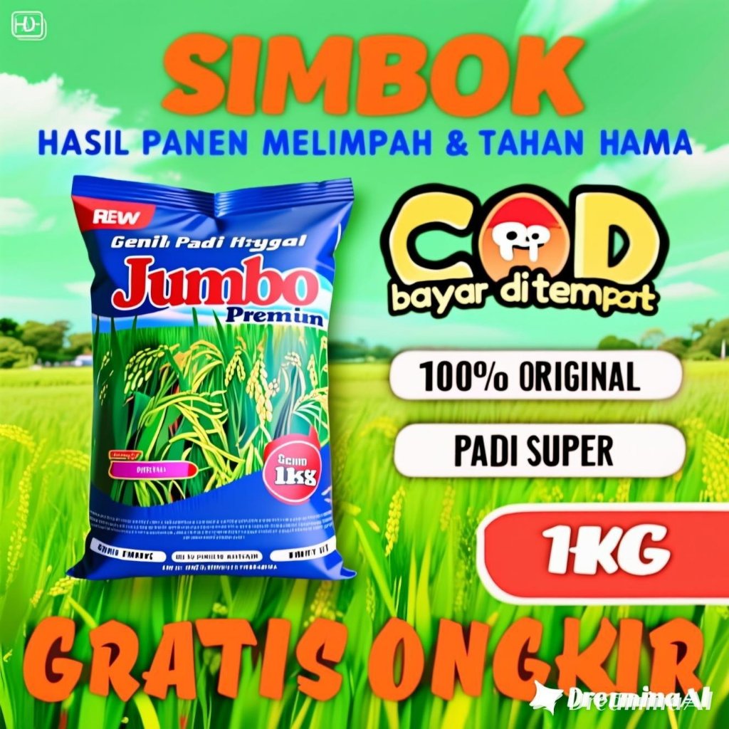 SANGHYANG SRI- Benih Padi Bibit Padi SIMBOK Kemasan Original Super Premium Neto 1kg