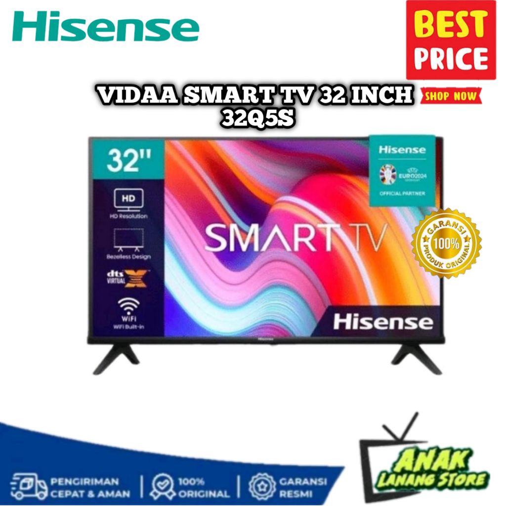 HISENSE SMART TV 32 INCH 32Q5S QLED VIDAA SMART TV GARANSI RESMI