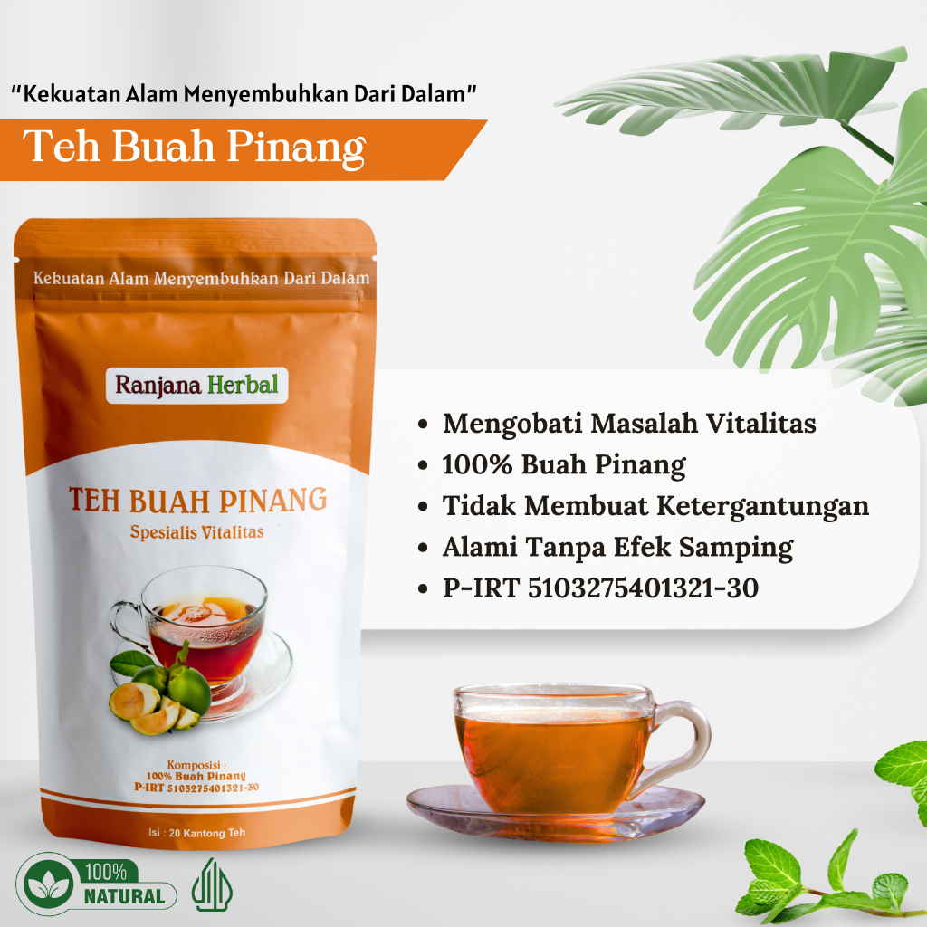 Ranjana Herbal Teh Buah Pinang Muda 100% Asli Untuk Stamina Pria
