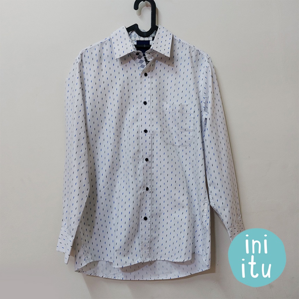 [Preloved] Kemeja Stanley Adams Putih Motif Pria