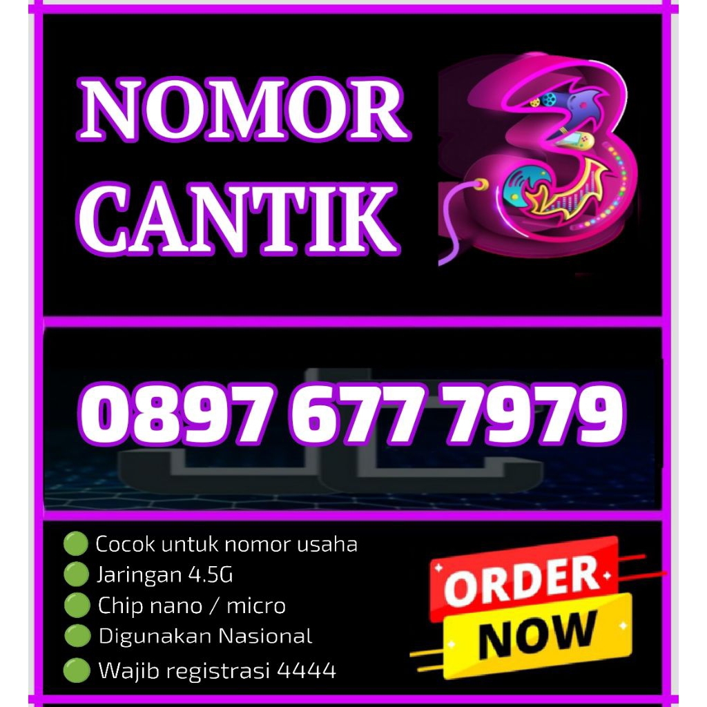 nomor cantik TRI BUKAN AON ABAB 11 DIGIT 7979 promo murah