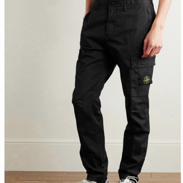 Stone Island Logo Twill Cargo Trousers (100% Authentic)