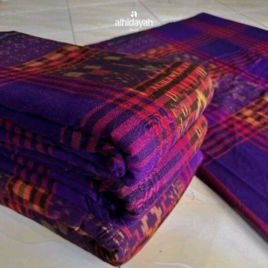 Kamen Endek Dobol Kotak Meteran - Warna Ungu