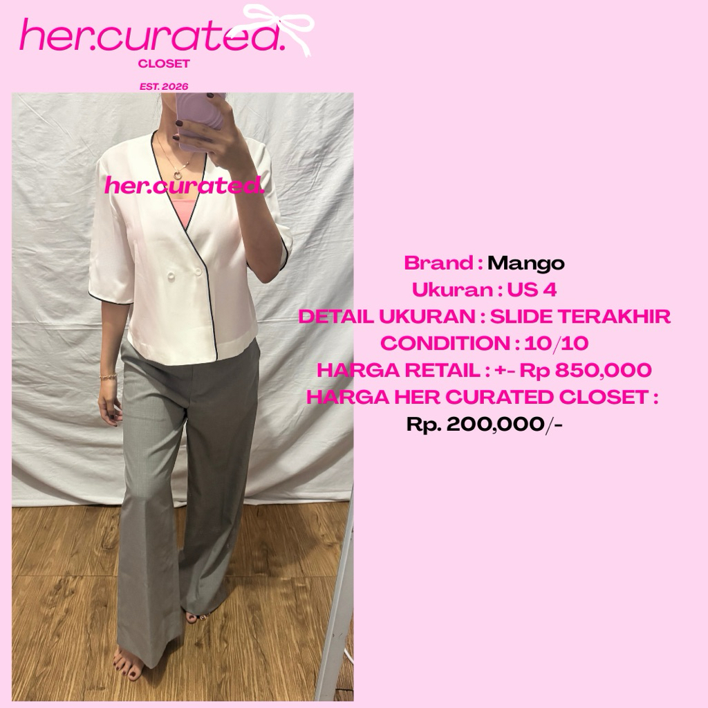 Mango Blouse Shirt | Kemeja Mango | Blouse Putih Mango