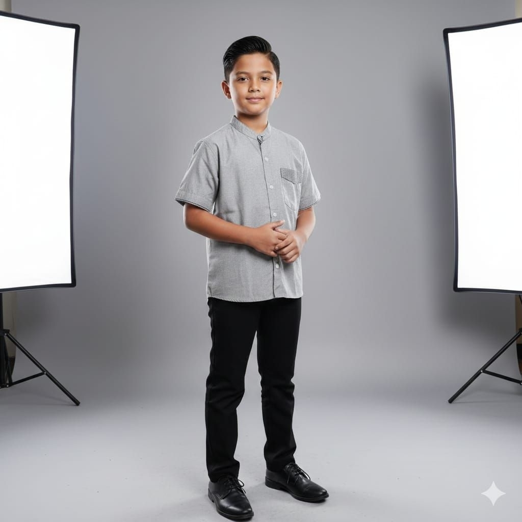 Kemeja koko/Kemko Polos Anak Laki-Laki Usia 2-14Tahun Kemko Lengan Pendek