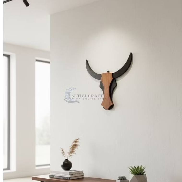 Hiasan Dinding Kepala Rusa Kayu Jati