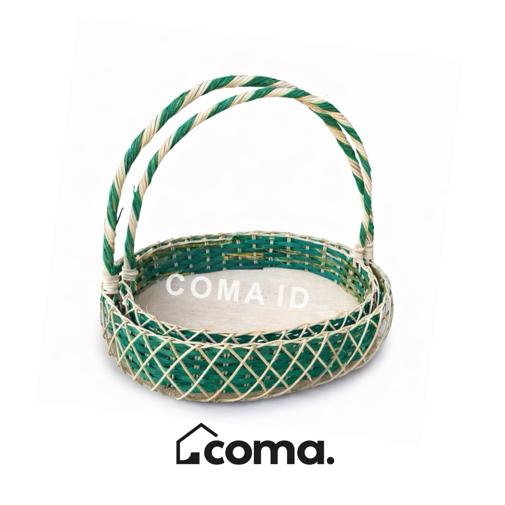 Keranjang Rotan Nanasan / Keranjang Parsel Rotan / Keranjang Seserahan Rotan (1set isi 2pcs)