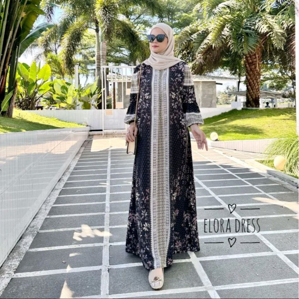 Anisa dress gamis rayon wanita elora dress gamis muslimah