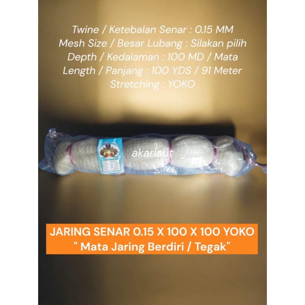 JARING BURUNG SAWAH 0.15 x 100x100 YOKO JARING IKAN
