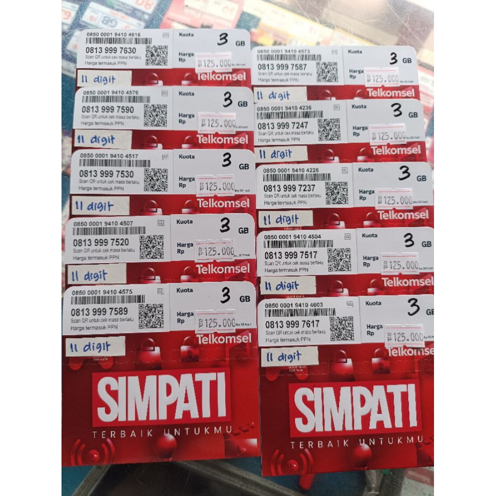 Telkomsel simpati 11 digit