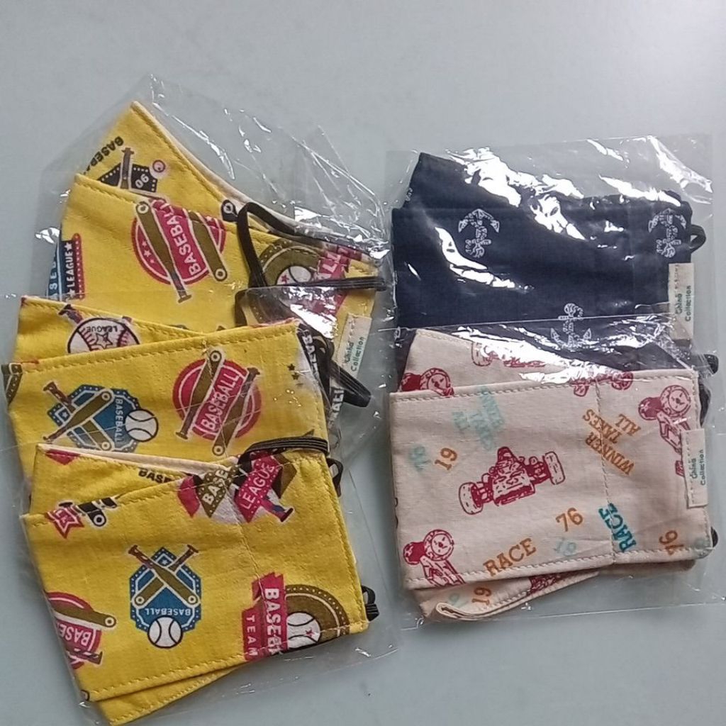 Masker kain bermotif untuk Anak Laki laki umur 6~7 tahun
