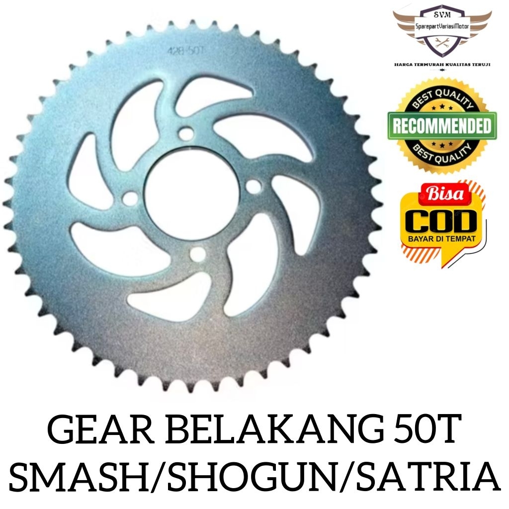 GIR GEAR SET SMASH SHOGUN 50T GEAR DEPAN BELAKANG SMASH 12T/50T