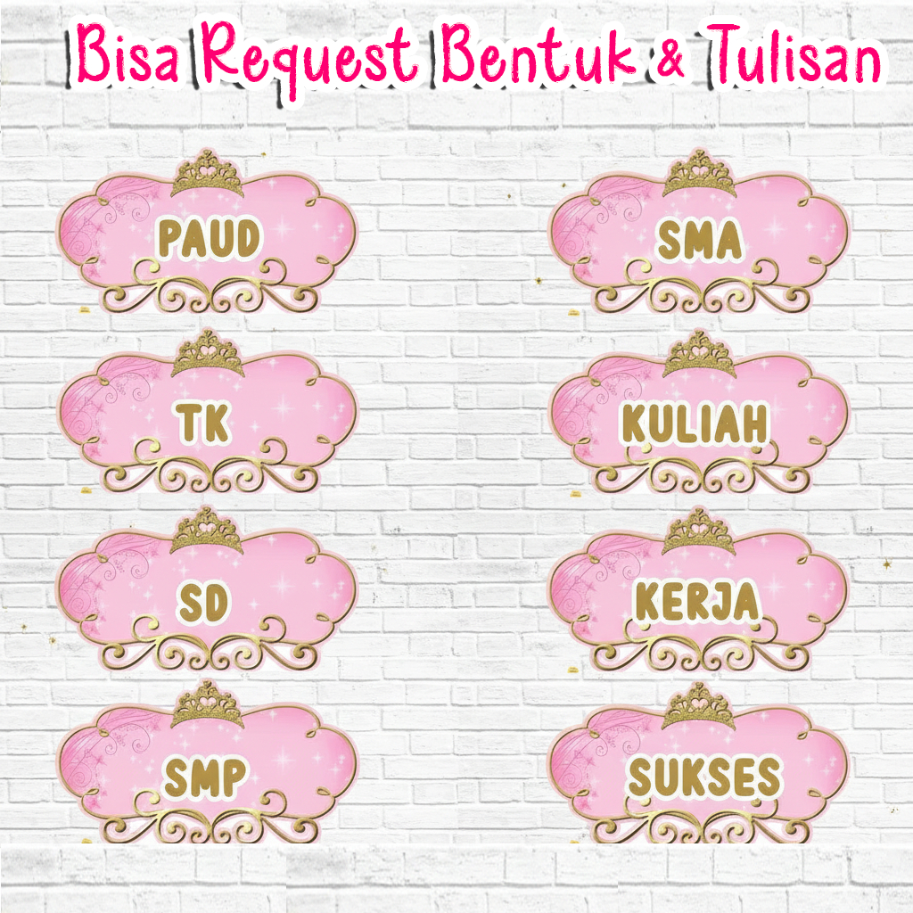 BISA REQUEST TULISAN & GAMBAR  - TULISAN TANGGA TEDAK SITEN HIASAN DEKORASI 7 BULANAN TURUN TANAH