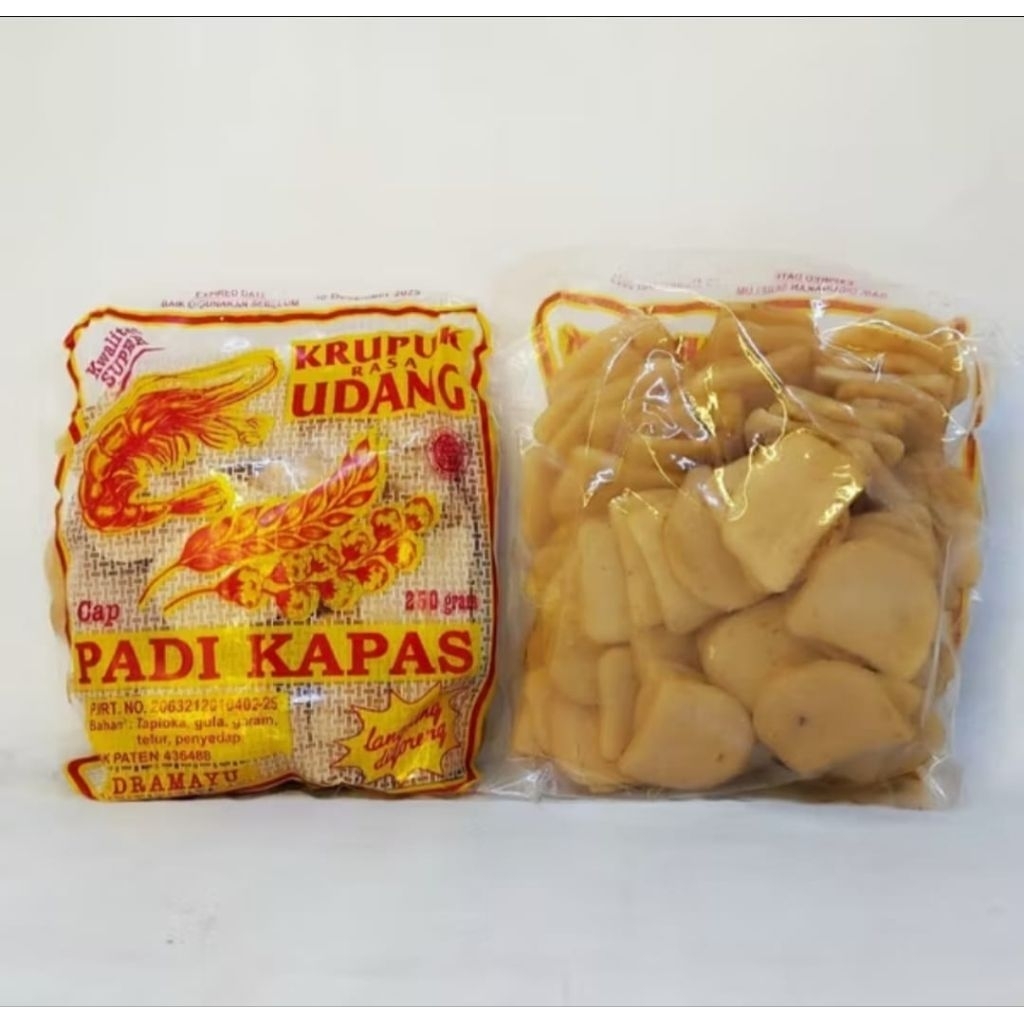 Kerupuk Udang Cap Padi Kapas 250gr - Renyah, Gurih, dan Praktis untuk Cemilan