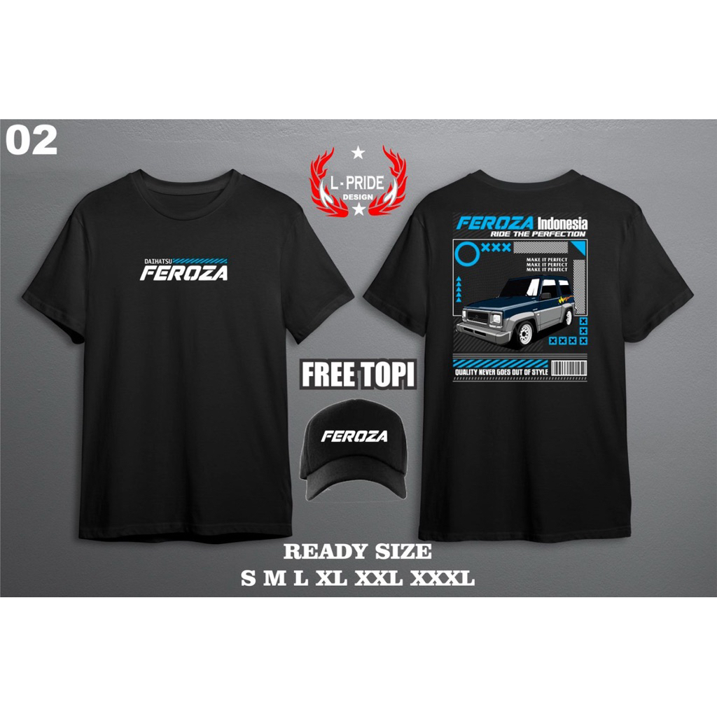 kaos feroza gratis topi feroza T-shirt kaos feroza gratis topi