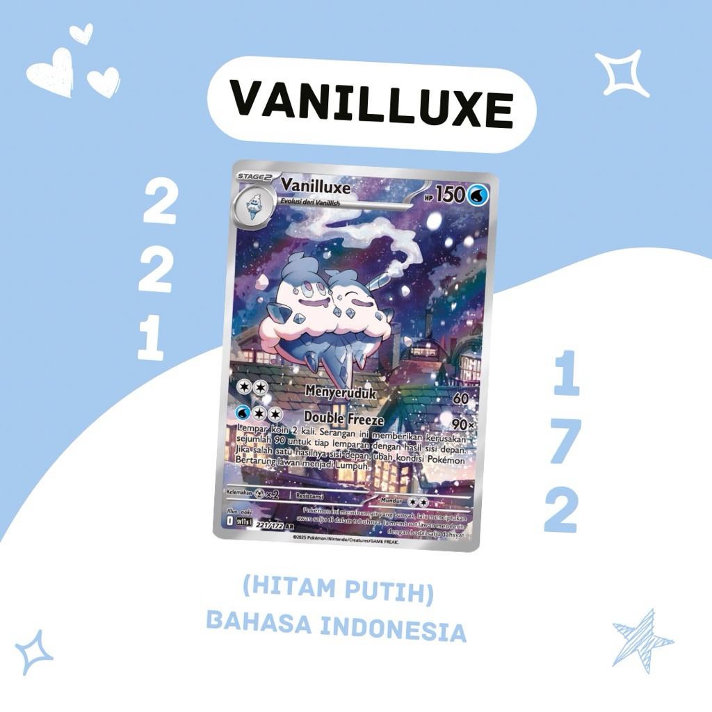Vanilluxe AR SV11S 221/172 Pokemon TCG Indonesia